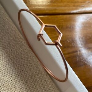 Origami Owl Hexagon Rose Gold Bangle Bracelet